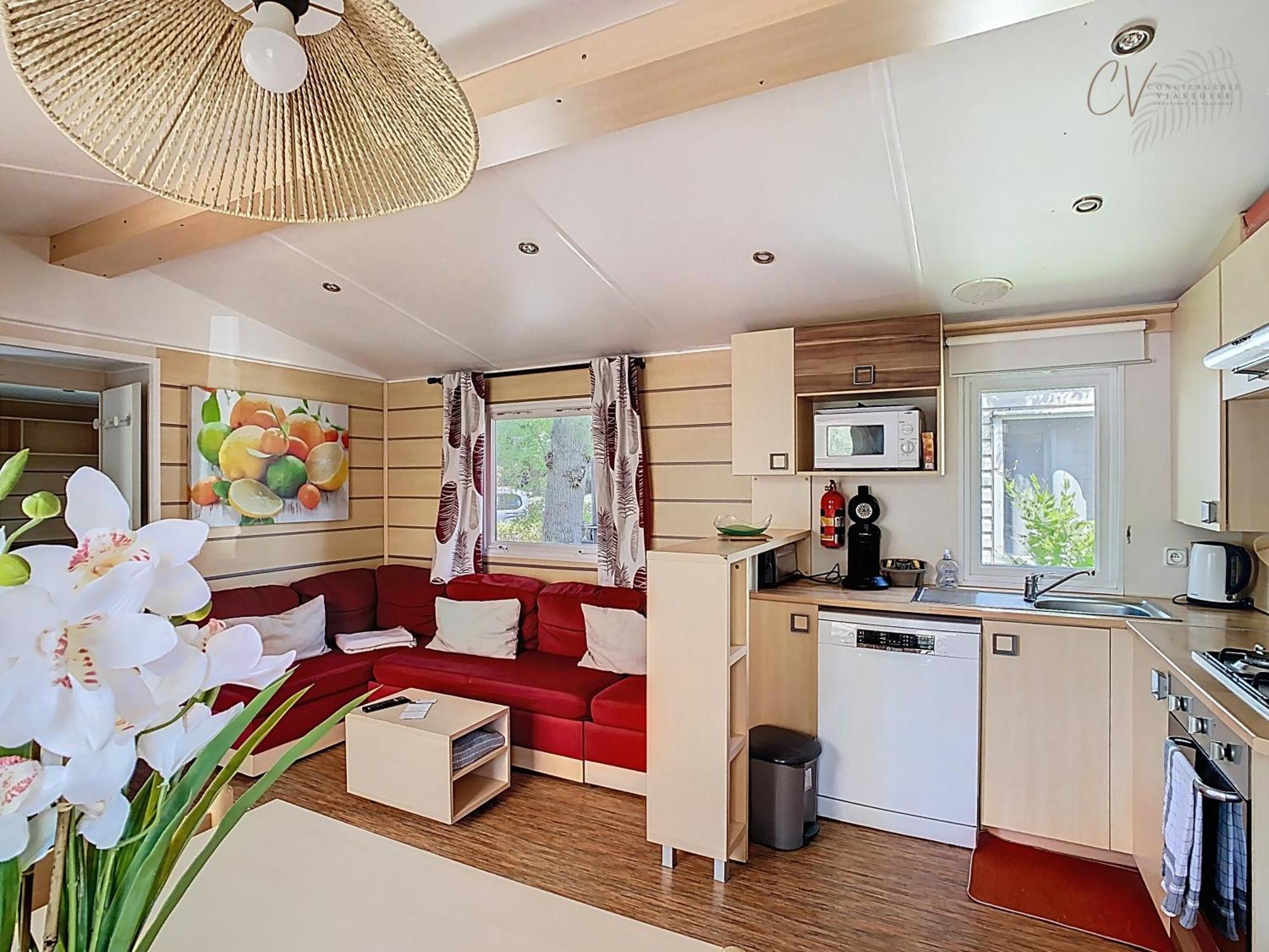 Grand Mobil Home 3Chbr 2Sdb Camping La Carabasse Виас Экстерьер фото